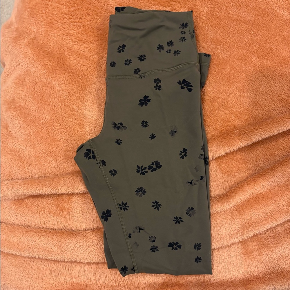 lululemon athletica Olive Floral Leggings